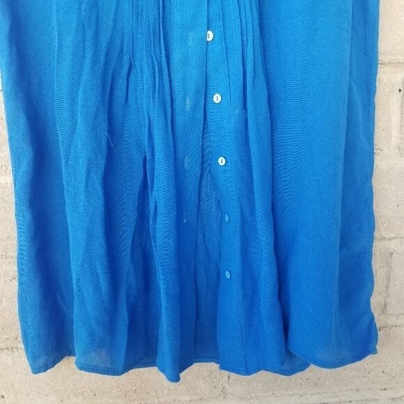 FEVER SLEEVELESS BLUE PLEATED TOP. SIZE S - Picture 7 of 12